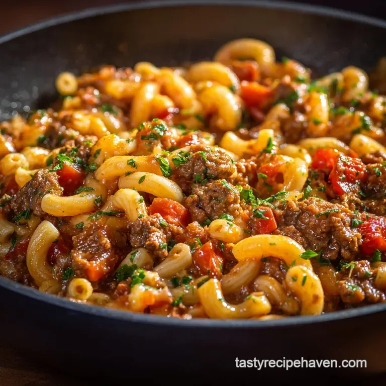 American Chop Suey: Hearty One-Pot Macaroni Meal presentation