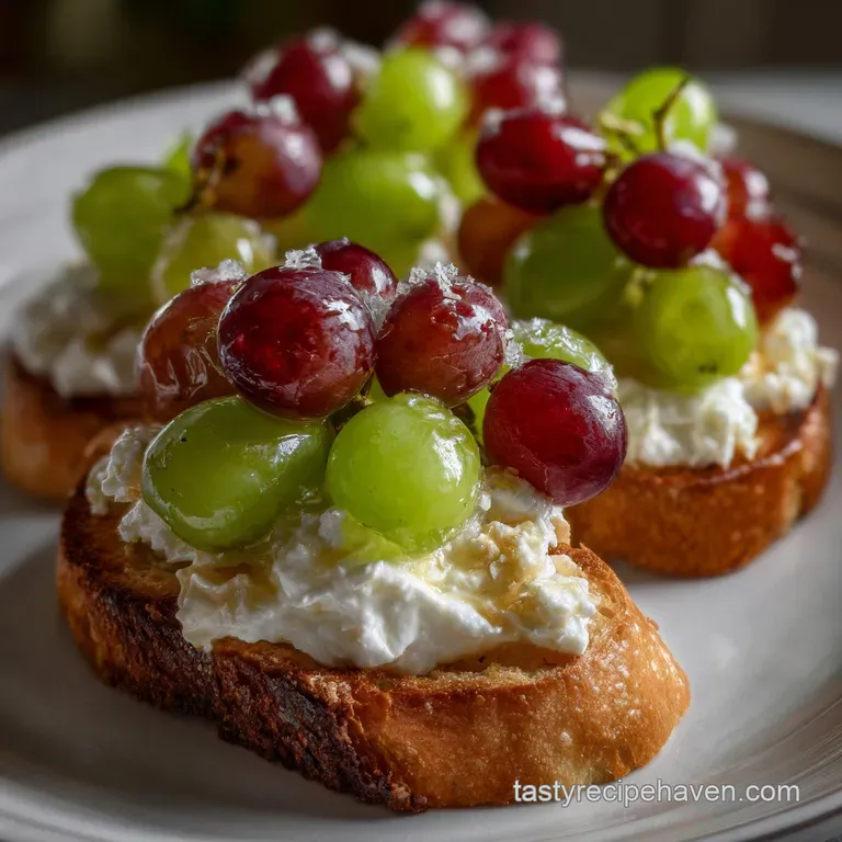 Sparkling Prosecco Grapes Whipped Goat Cheese Crostini