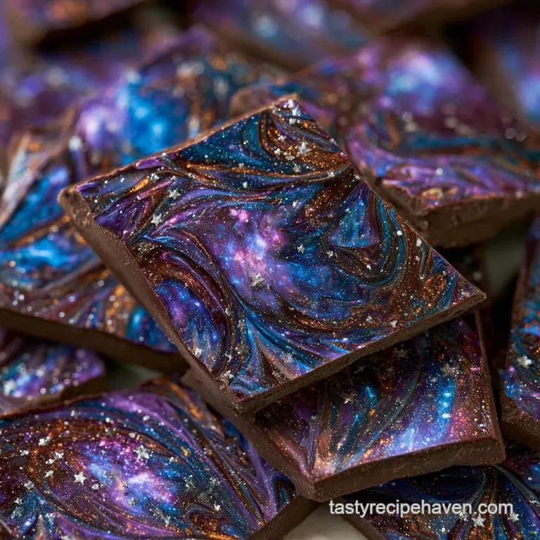 Simple Galaxy Chocolate Bark: Marbled and Crisp