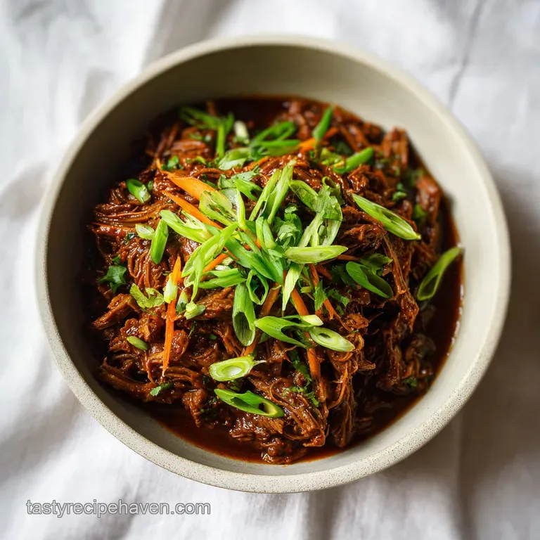 Slow Cooker Korean Beef: Tender Gochujang Shredded Beef