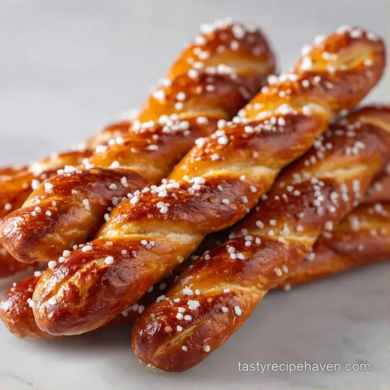 A variety of chocolate-dipped sticks arranged in a circular pattern on a white marble board with silk ribbons.