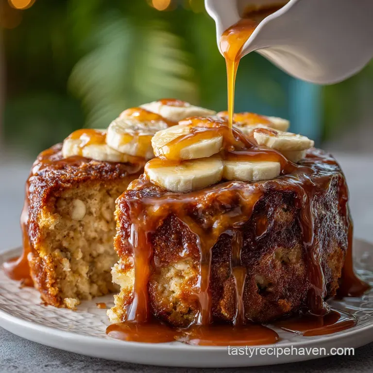Sticky Banana Bread Pudding Cake