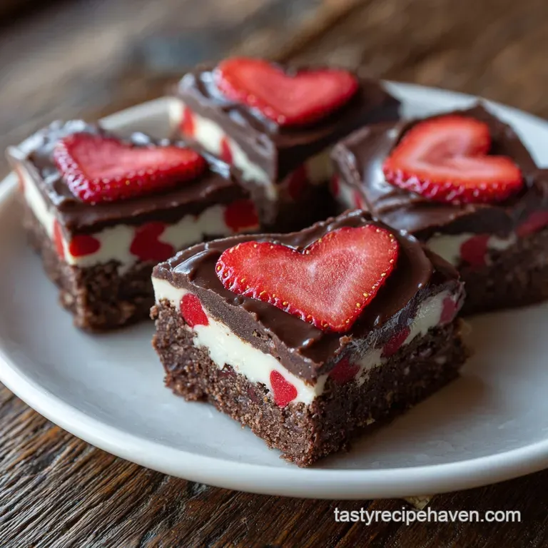 Elegant dessert plate holding a single strawberry heart dessert. Smooth filling and cocoa contrast bright berry color, inv...