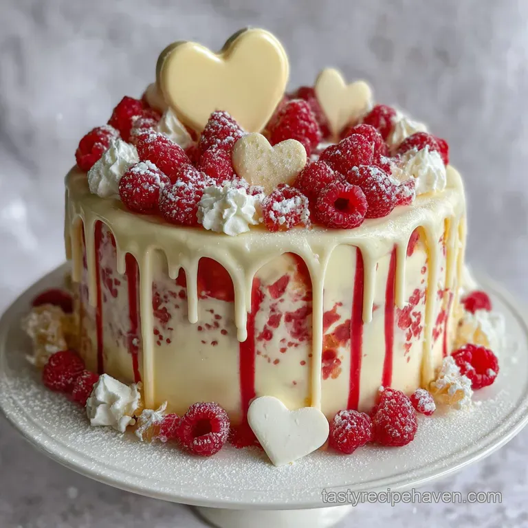 Delightful Valentines Day Cake: Raspberry & White Chocolate