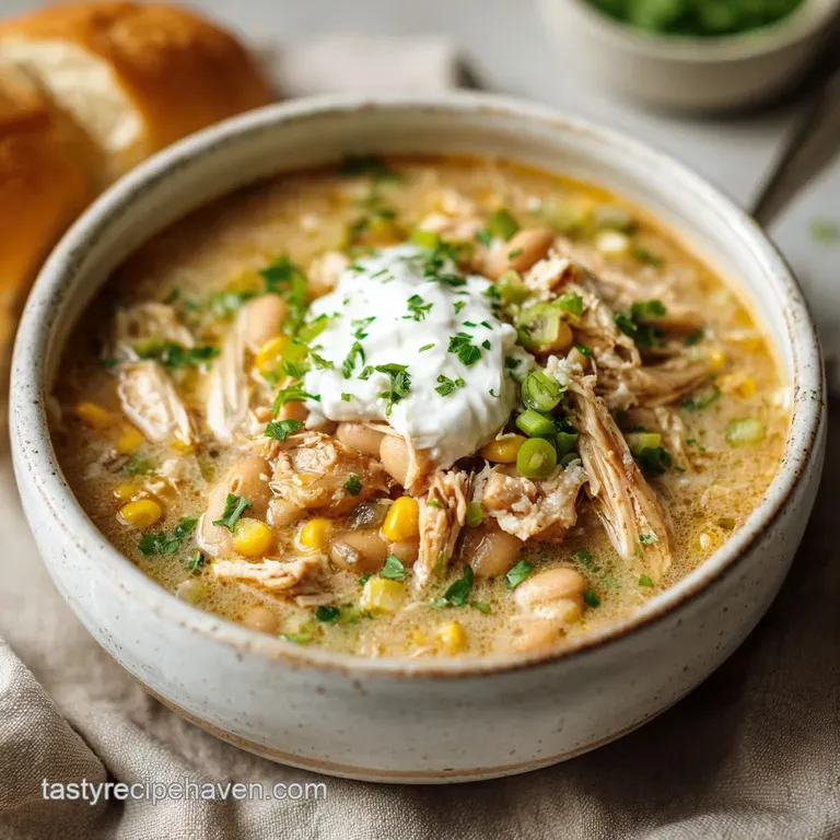 Easy Crockpot White Chicken Chili with Cream Cheese