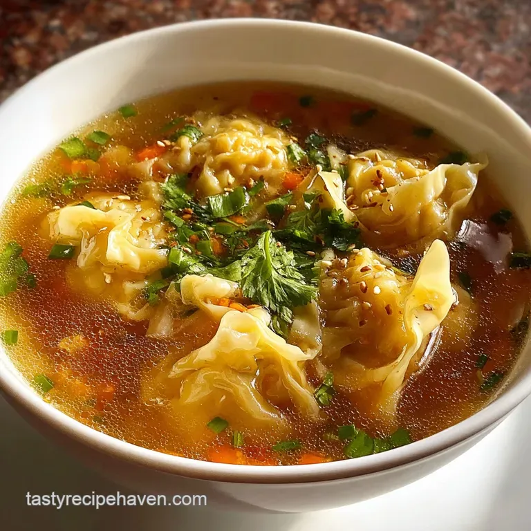 Wonton Soup: Aromatic Broth & Pork Filling